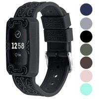 Sports Band for Fitbit Charge 3 Bands and Charge 3 SE Bands, VOMA Adjustable and Breathable Soft Silicone Replacement Accessory Waterproof Wristbands for Women Men Small Large Black