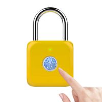 eLinkSmart Fingerprint Padlock Smart Touch Lock Metal Anti-Theft Intelligent Keyless for Gym Locker, School Locker Lock, Backpack, Suitcase, Travel Luggage (Yellow)