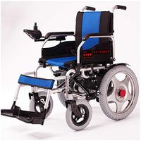 Qi Peng Electric Wheelchair, Elderly Disabled Folding Wheelchair, Portable Four-Wheeled Nursing Car Wheelchair (Color : Red)