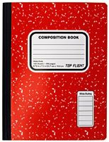 Top Flight Colored Marble Composition Book, 100 Sheets, Wide Rule, 9.75 x 7.5 Inches, 1 Book, Cover Color May Vary (41352)