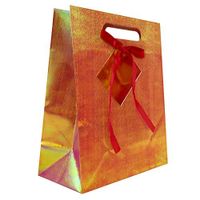 JAM Paper® Holographic Gift Bags - Medium - 10" x 8" x 4" - Red - Sold Individually