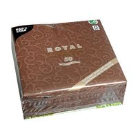             Papstar Cloth Like Paper Disposable Dinner Napkins, 16"x16" ¼ Fold, 50 Pack, 13 Different Color options, Casali Design (Brown)