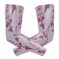 ZZKKO Hyacinth Floral Cooling Arm Sleeves Cover Uv Sun Protection for Men Women Running Golf Cycling Arm Warmer Sleeves 1 Pair