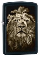 Zippo Lighter: Lion Eyes - Black Matte 76152