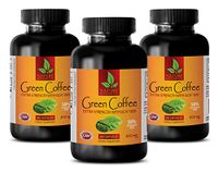 Fat Burner and carb Blocker - Green Coffee Bean Extract - Extra Strength GCA 800 MG - Fat Burning Supplement Pills - 3 Bottles (180 Capsules)