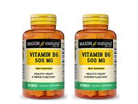2 Pack Special of MASON NATURAL B-6 500MG TABLETS 60 per bottle