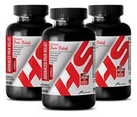 Pain Supplement with Natural Ingredients - Extreme Pain Relief Formula 610MG - antioxidant Booster - 3 Bottles (180 Capsules)