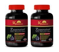 Heart Health Supplements - Pure RESVERATROL Supplement 1200 mg - Resveratrol Leaf Supplement - 2 Bottles 120 Capsules