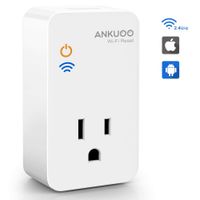 Ankuoo Router Reset Plug WiFi Smart Socket Auto Monitor and Restart Modem/Access Points if Wi-Fi Fails Works with Remote Control and Timer Via REC APP,one Pack, 1.75 x 3 x 2.25 inch, White