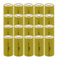 20x Exell C Size 1.2V 3000mAh NiCD Flat Top Rechargeable Batteries for high power static applications (Telecoms, UPS and Smart grid), electric mopeds, meters, radios, RC devices, electric tools