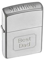 Personalized Best Dad Satin Chrome Zippo Lighter with Free Engraving
