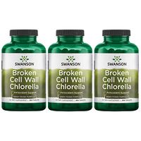 Swanson Broken Cell Wall Chlorella 500 mg 360 Tabs 3 Pack