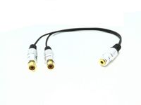 SinLoon Stereo Splitter Y Audio Cable,Premium Aluminium Alloy 3.5 mm (1.8'') Female to Dual 2-RCA Female Gold Plated Adapter  Audio  Cable(3.5F-2RCA F)