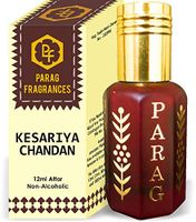 Parag Fragrances Kesariya Chandan Attar 1 Tola / 12ml (Crystal Series) (Limited Time Launching Offer Pack) Natural Distiled Attar/Alcohol Free Attar/Long Lasting Attar