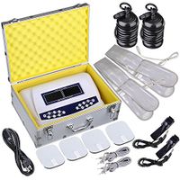 Mageshi Dual User Foot Bath Spa Machine Ionic Detox Cell Cleanse Colored LCD Display with 2 Stainless Steel Arrays 8 Modes Foot Bath 5 Modes Electrode Slices 3 Modes Belt Yellow US Delivery