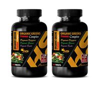 Immune System Booster - Organic Greens - Premium Complex - Ginger Weight Loss Supplement - 2 Bottles 120 Tablets