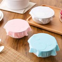 Gotian Bowl Lid Silicone Plastic Wrap Cover Reusable Silicone Cover Microwave Oven Refrigerator Fresh Bowl Seal Keep Food Fruits Vegetables Fresh and Clean (Pink)