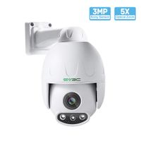 SV3C 3MP PTZ POE Camera Outdoor 5XOptical Zoom Pan Tilt Speed & 2.7-13.5MM Varifocal Lens Surveillance IP Security Two-Way Audio, 190FT Night Vision-Sony Sensor, ONVIF H.265, Support Max 128GB SD Card