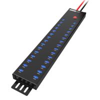 Sipolar a-812 USB Charger, USB Data Hub,USB 2.0 HUB 30 Ports, USB Charging Station with UL Built in 300Watt Power Supply - 2A Charging for 30 iPhone,IPad,Tablets