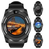 HelloPet V8 Curved UI Interface Bluetooth Sleep Monitoring Plug-in Card Telephone Smart Watch (Black)