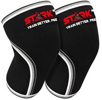 Starktape Knee Sleeves (1 Pair) Compression & Support for Weightlifting, Powerlifting, Squats. Designed for Help Athletic Performance, 7 mm Thick Neoprene Brace Protector for Men & Women Extra Large