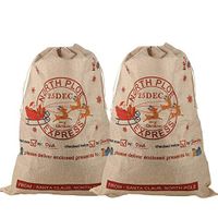 2pcs Large Santa Sacks Christmas Gift Bags with Drawstring Christmas Canvas Bag for Kids Xmas Presents Storage Holiday Decorations(27 x 19 Inch)