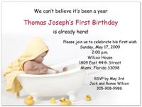 Splish Splash 1st Birthday Invitations - Set of 20
