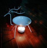 Fenleo Stainless Steel Aroma Burner Deer Style, Candle Aromatherapy Oil Lamp, Aroma Furnace Decorations for Living Room, Balcony, Patio, Porch and Garden (White)