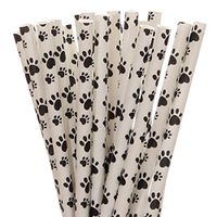 Paw Print Paper Straws (50)