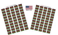 Made in USA! 100 Country Flag 1.5" x 1" Self Adhesive World Flag Scrapbook Stickers, Two Sheets of 50, 100 International Sticker Decal Flags Total (Kenya)