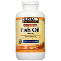 Kirkland Signature Natural Fish Oil Concentrate with Omega-3 Fatty Acids, 400 Softgels, 1000mg , Pack of 3