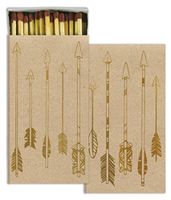 HomArt Large Decorative Gold Foil Arrows Candle and Fireplace Wood Matches (Set of 2)