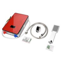 Aufee Instant Water Heater, 220V 6500W Tankless Instant Heating Electric Hot Water Heater for Home Bathroom Shower Red Color with Accessories
