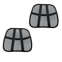Omni Set of 2 Extra Comfortable Adjustable Breathable Cool Black Mesh Lumbar Back Support Fit All Types Office Chair Car Seat