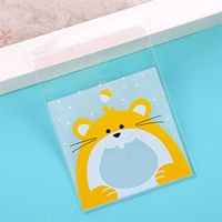 100Pcs Cute Self Adhesive Plastic Cookie Bag Candy Biscuit Cookie Bakery Roasting Treat Gift Bags Kids Food Storage Bag Cellophane Bags for Home Wedding Party Bakery Festival (#Cat)