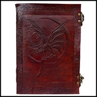 Leather Journal Book Fairy on Moon Embossed Handmade Personal Organizer Daily Planner Notebook Office Diary College Handbook Sketch Book Office Supplies 7 x 10 Inches