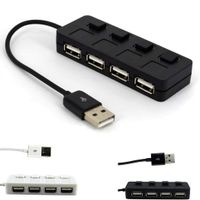 wumedy Computer USB 2.0 Hub Splitter 4 Port Laptop Adapter with On/Off Switch Hubs