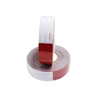 Abrams 2" in x 150' ft Diamond Grade Pattern Trailer Truck Conspicuity DOT Class 2 Reflective Safety Tape - 6" Red / 6" White