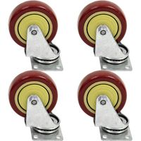 Seismic Audio - 4 Pack of Heavy Duty Swivel Caster Wheels, 4 Inch Non Locking Casters with Top Plate for Pro Audio Gear and Other Heavy Objects