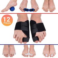12 Piece Bunion Splint Corrector Kit Big Toe Hallux Valgus Orthosis for Hallux Valgus Overlapping Toe Bunion Pain Relief,1