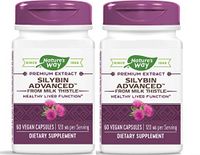 Nature's Way Silybin Advanced from Milk Thistle, 60 Vegetarian Capsules (Pack of 2)