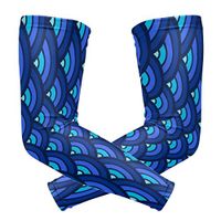 LEVEIS Colorful Mermaid Scales Arm Sleeves UV Protection for Men Women Sunblock Protective Gloves Running Golf Cycling Driving Long Arm Cover 1 Pair