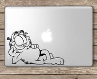 Garfield Laying Down - Apple MacBook Laptop Vinyl Sticker Decal, Die Cut Vinyl Decal for Windows, Cars, Trucks, Tool Boxes, laptops, MacBook - virtually Any Hard, Smooth Surface