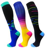 Compression Socks For Men & Women-3 Pairs,15-30mmHg is Best For Running,Athletic,Medical,Pregnancy and Travel （S/M)