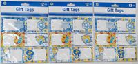 3 Packs Hanukah 3D Self-Stick Gift Tags Bundle - 36 Tags
