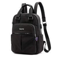 Backpack Purse For Women Men with USB Charging Port Laptop Rucksack Travel Shoulder Bag (Black)