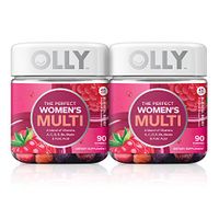 OLLY The Perfect Womens Gummy Multivitamin, 90 Day Supply (180 Gummies), Blissful Berry, Vitamins A, D, C, E, Biotin, Folic Acid, Chewable Supplement