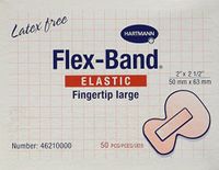 Flex-Band Fabric Adhesive Bandages, Fingertip, 2" x 2 1/2", 50