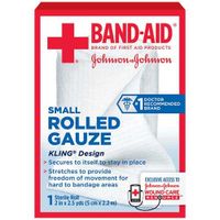 Johnson and Johnson First Aid 2 in. x 2.5 yd. Small Rolled Gauze 1 ct Box - 48 per case.