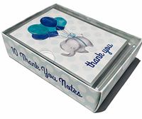 Lady Jayne Boxed Set of 10 Silver Foil Thank You Note Cards - Balloon Floating Elephant 25935